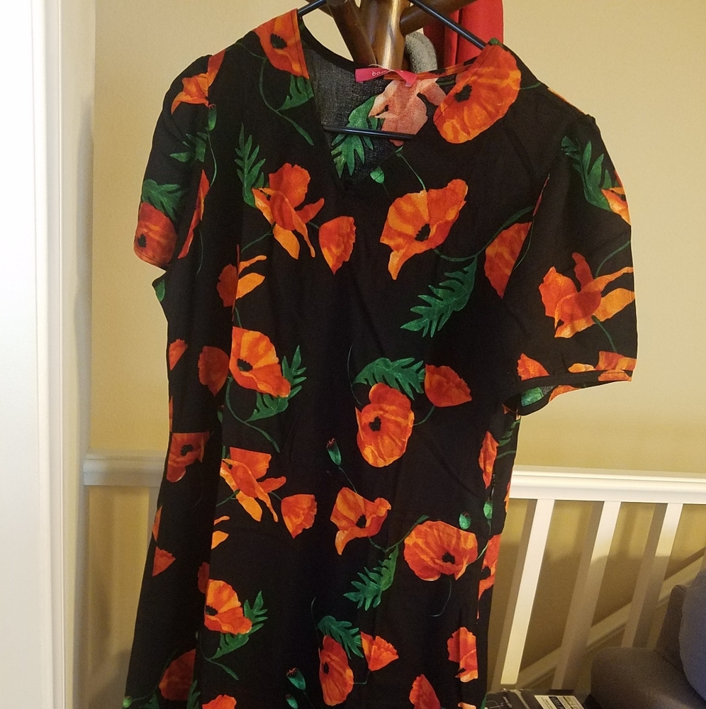 Orange floral dress